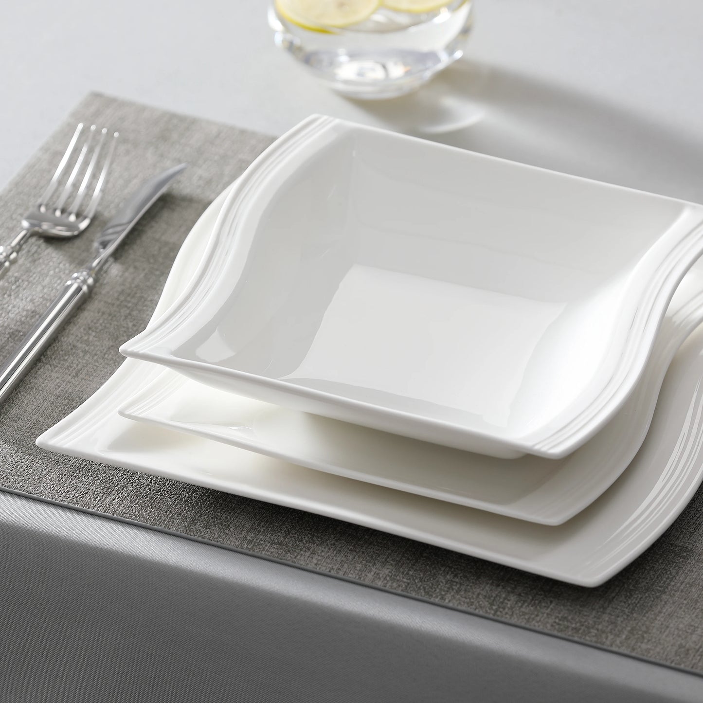 MALACASA Porcelain Dinnerware Set for Everyday Use