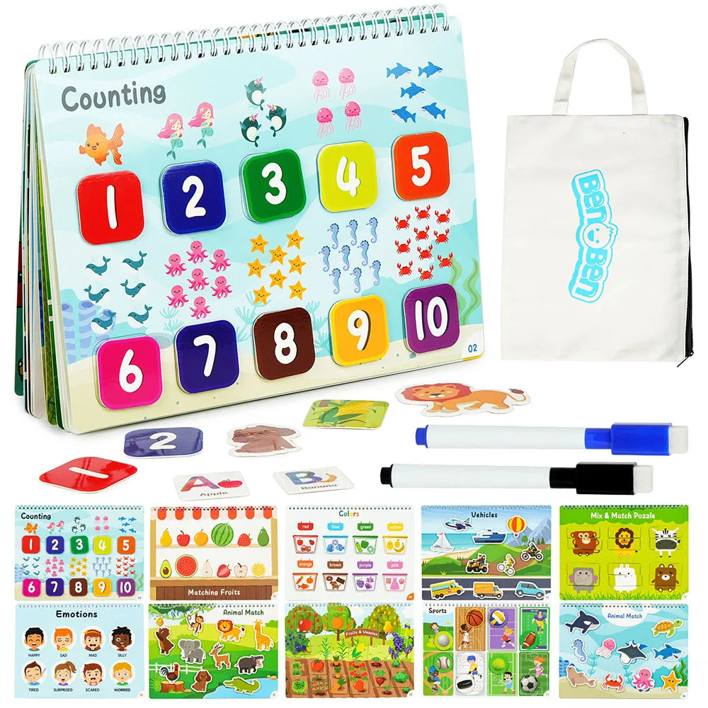 Busy Book for Toddlers Educational Activities Autism Sensory Toys Ages 3 and Up