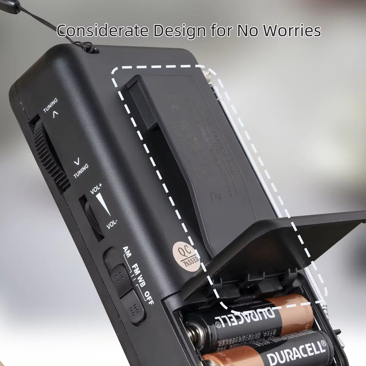 PRUNUS J-166 Portable AM FM Radio With Tuning Light