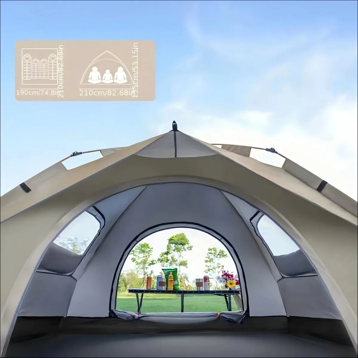 Pakicetus Automatic Opening Tent Sunshade Quick Setup For Two