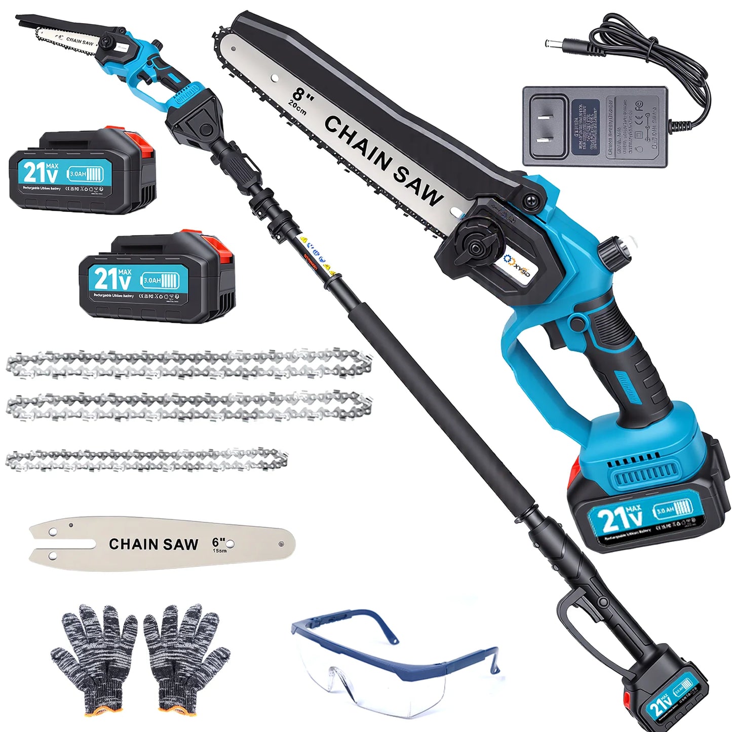 Two In One Cordless Pole Saw And Mini Chainsaw With Extension Pole