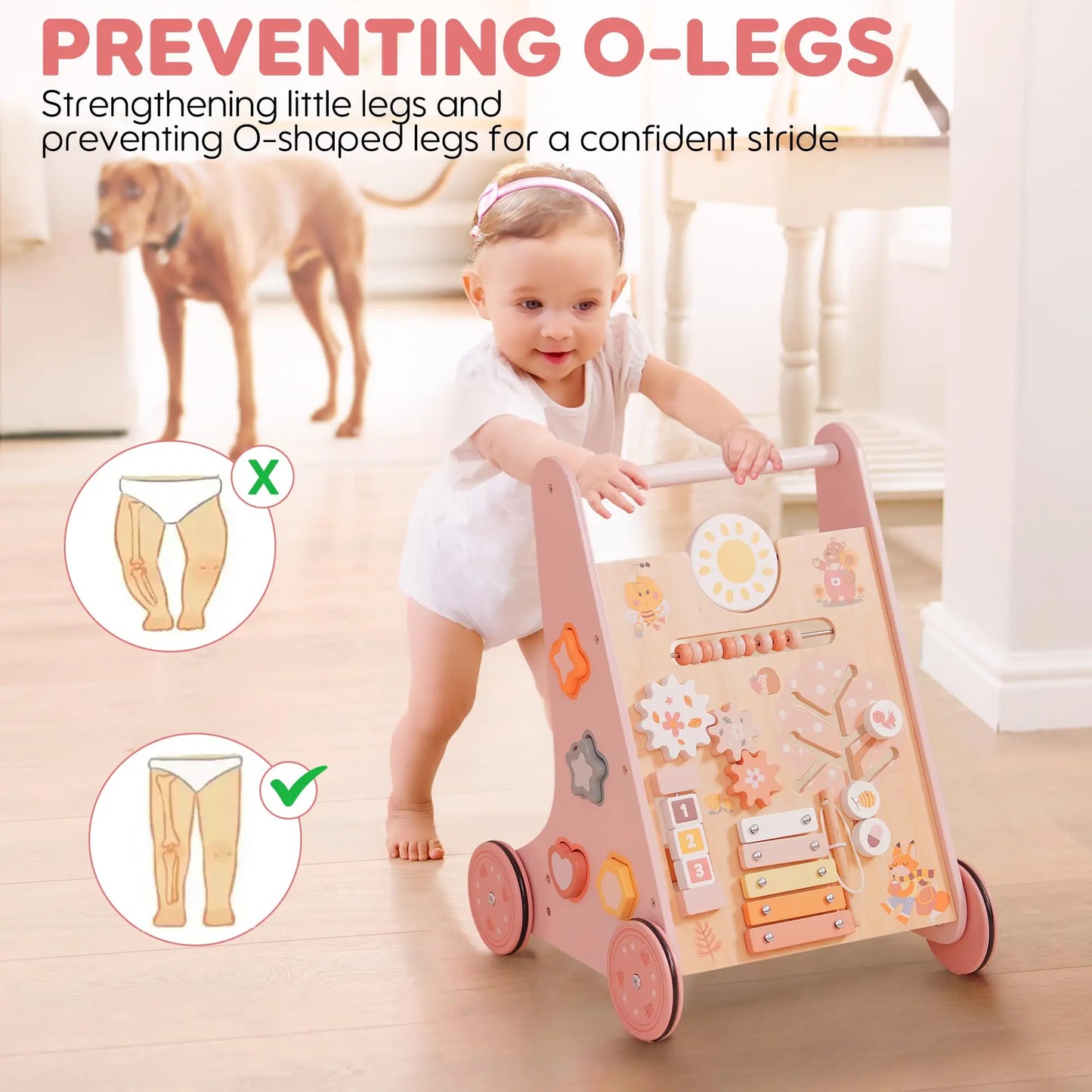 Robotime Robud Wooden Baby Walker With Activity Center and Storage