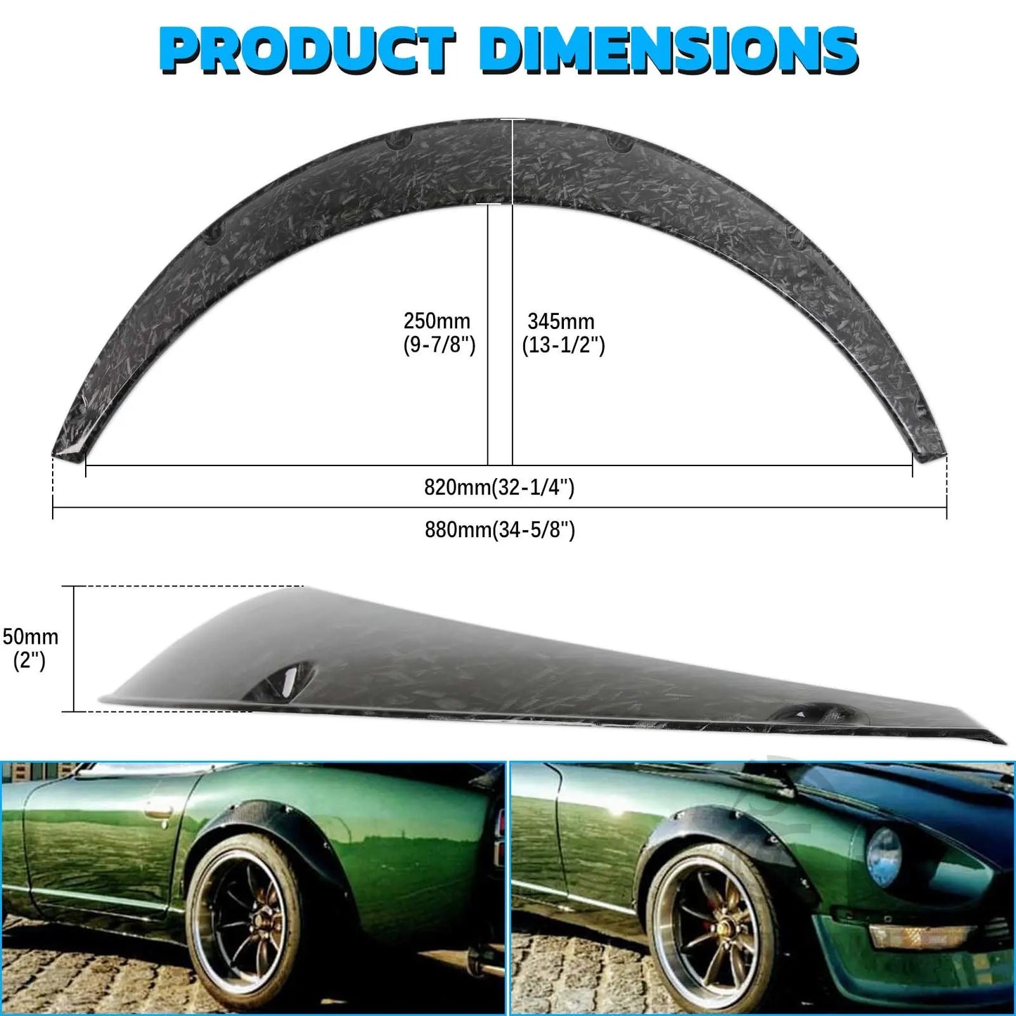 Universal Car Fender Flares Mud Guards Wheel Arches Extension