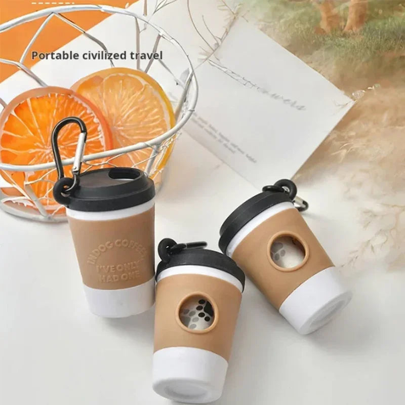 Portable Dog Poop Trash Can Dispenser With Coffee Cup Design