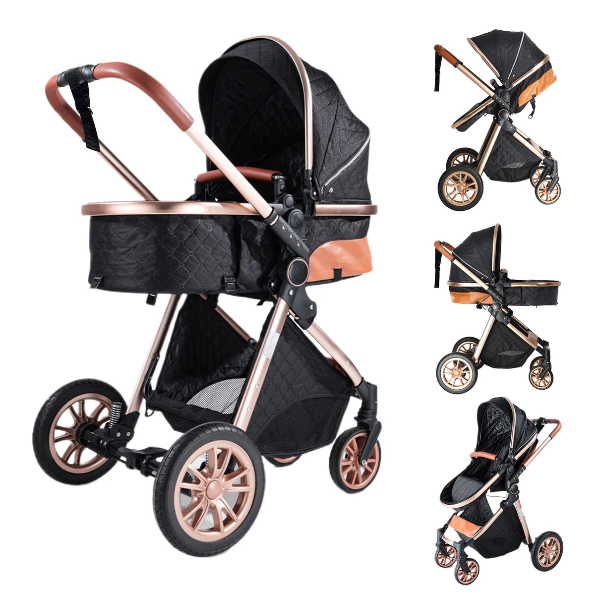 Baby Stroller 3 in 1, Foldable, With Shock Absorption, an Outdoor Stroller That Can Be Pushed in Both Directions