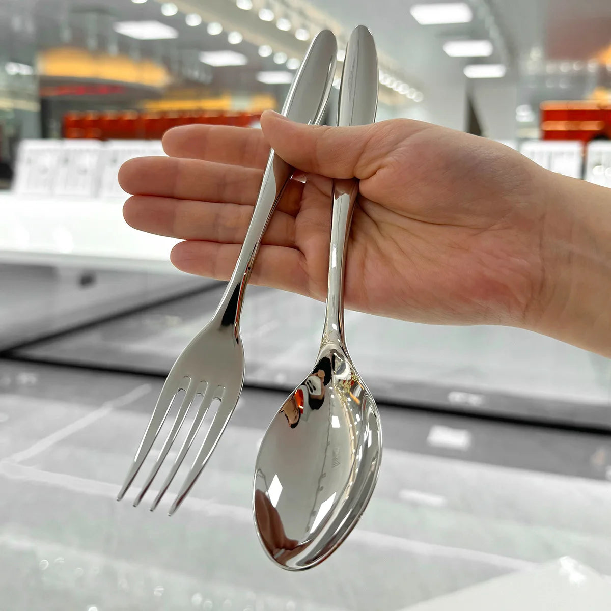 NONEDinnerware Stainless Steel Flatware Set Mirror Polished Heavy Duty