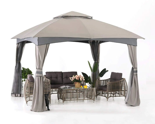 Outdoor Gazebo With Mosquito Netting For Patio Garden