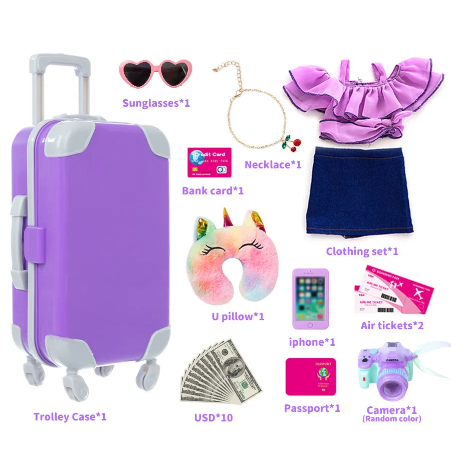 Doll Travel Suitcase Play Set With Sunglasses And Camera