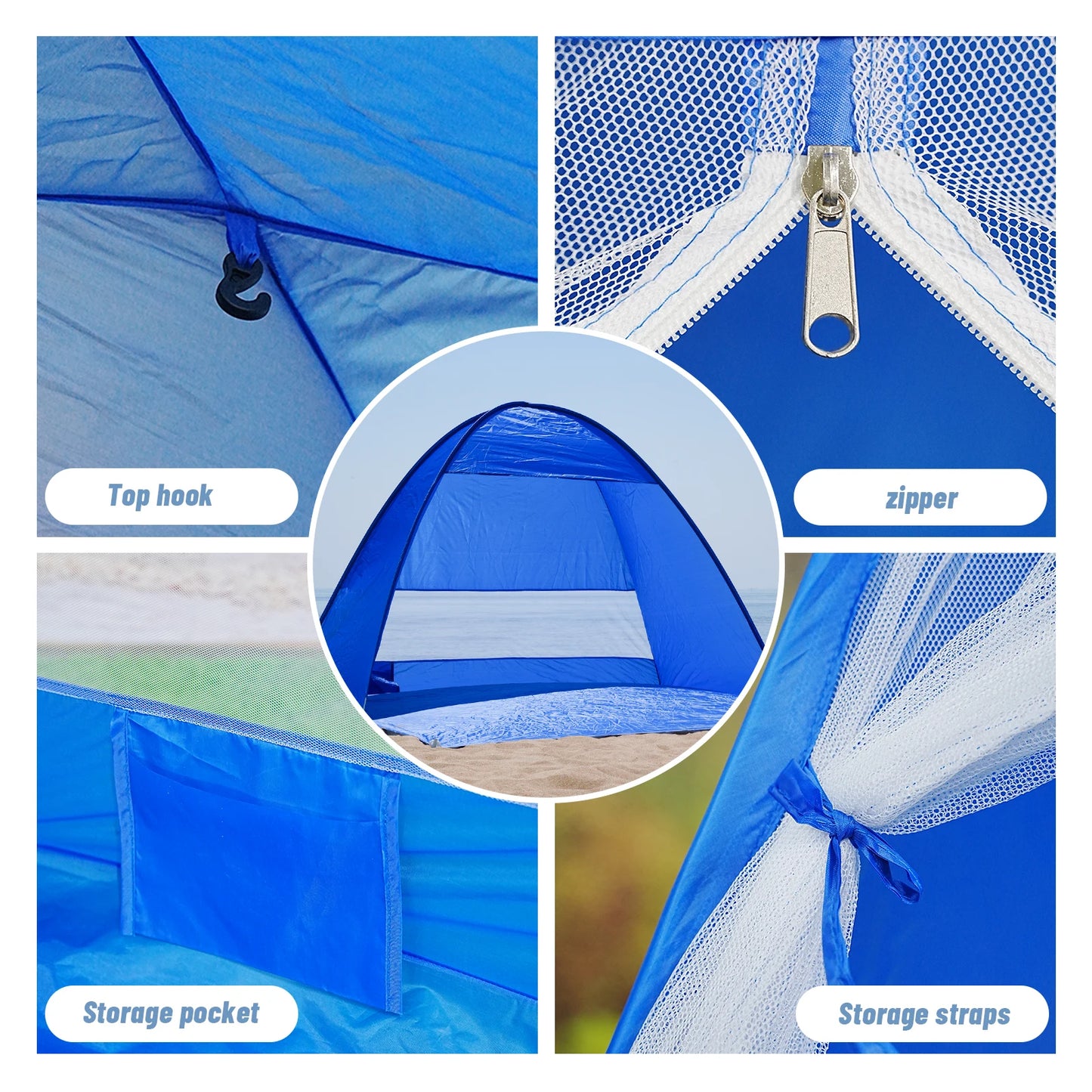 Pakicetus Pop-Up Beach Tent Two-Person with Carry Handbag
