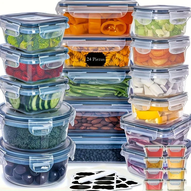 BPA Free Food Storage Set 24 Containers Lids And Labels