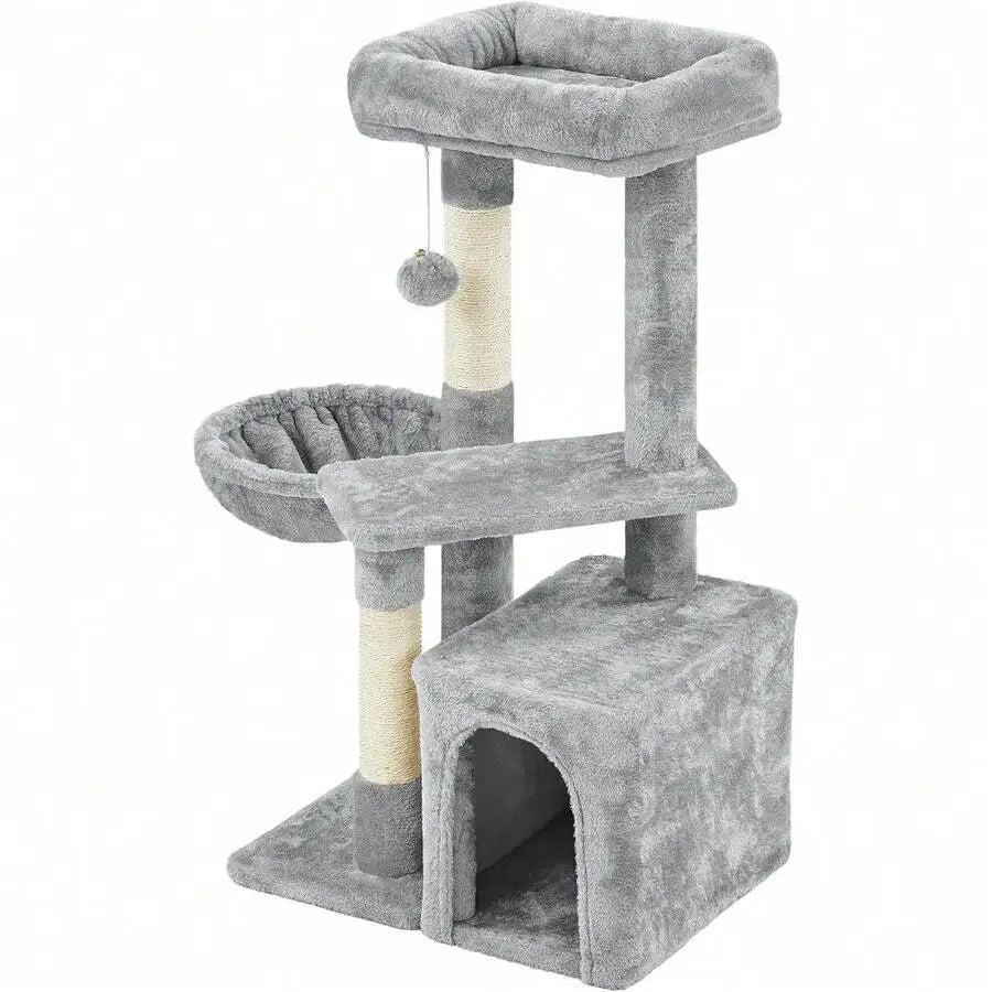 Cat Tree 3-Tier Indoor Cat Tower With Condo Platform Nest
