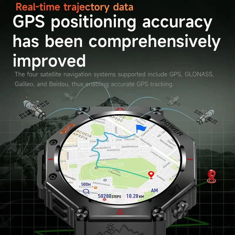 SENBONO GPS Smartwatch Men Fitness Tracker Waterproof Military