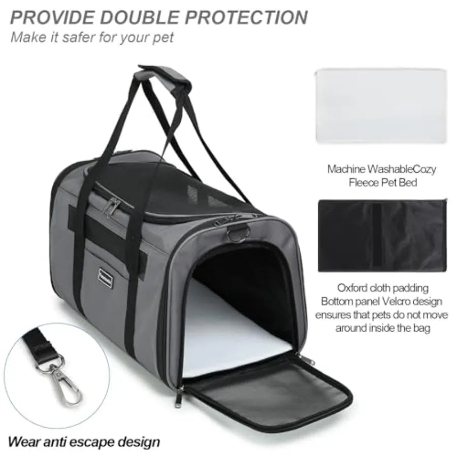 Airline Approved Dog And Cat Travel Carrier Soft Sided Bag