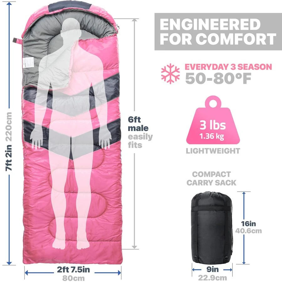 Cotton Sleeping Bag For Kids And Adults Cold Weather Camping