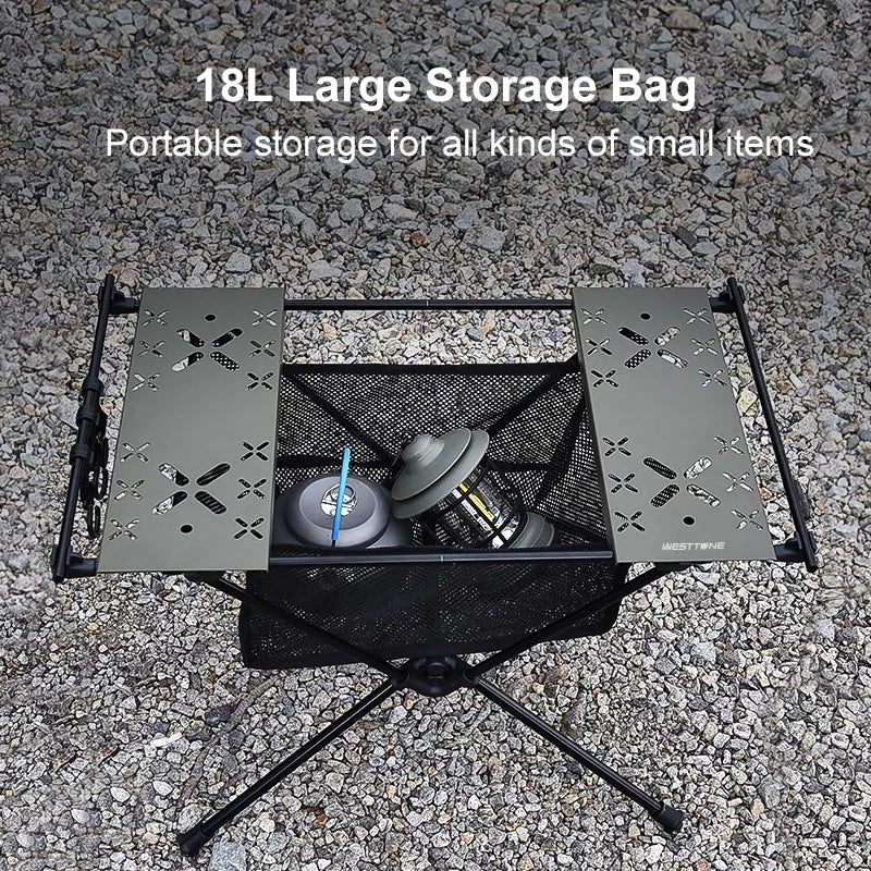 West Tune Folding Camping Table Aluminum Lightweight With Mesh Bag