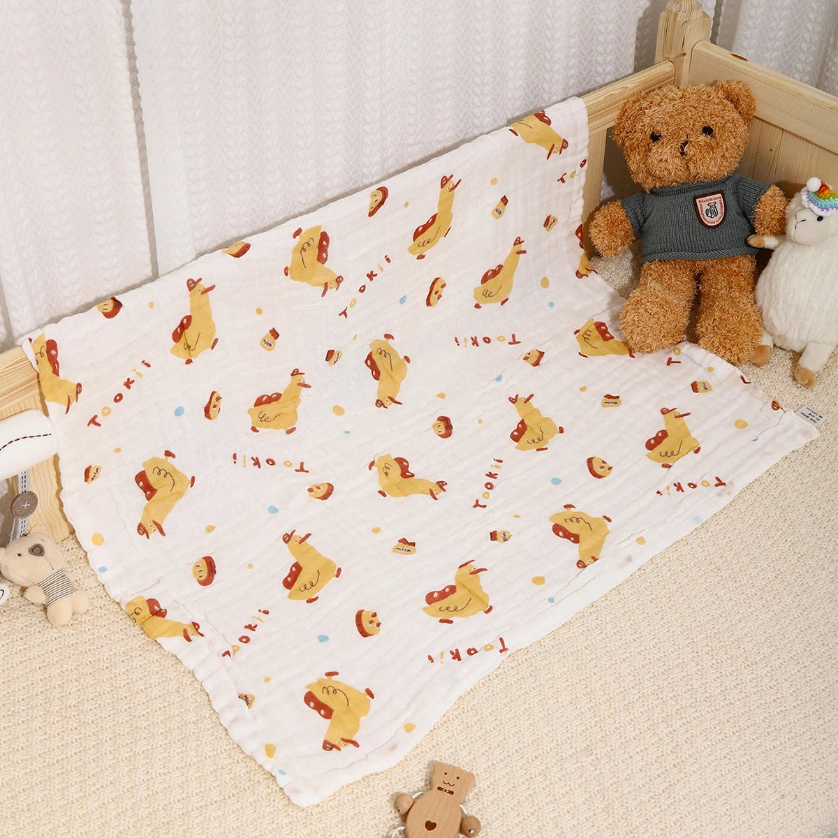Unisex Cotton Baby Bath Towel and Gauze Washcloth Set for Newborns