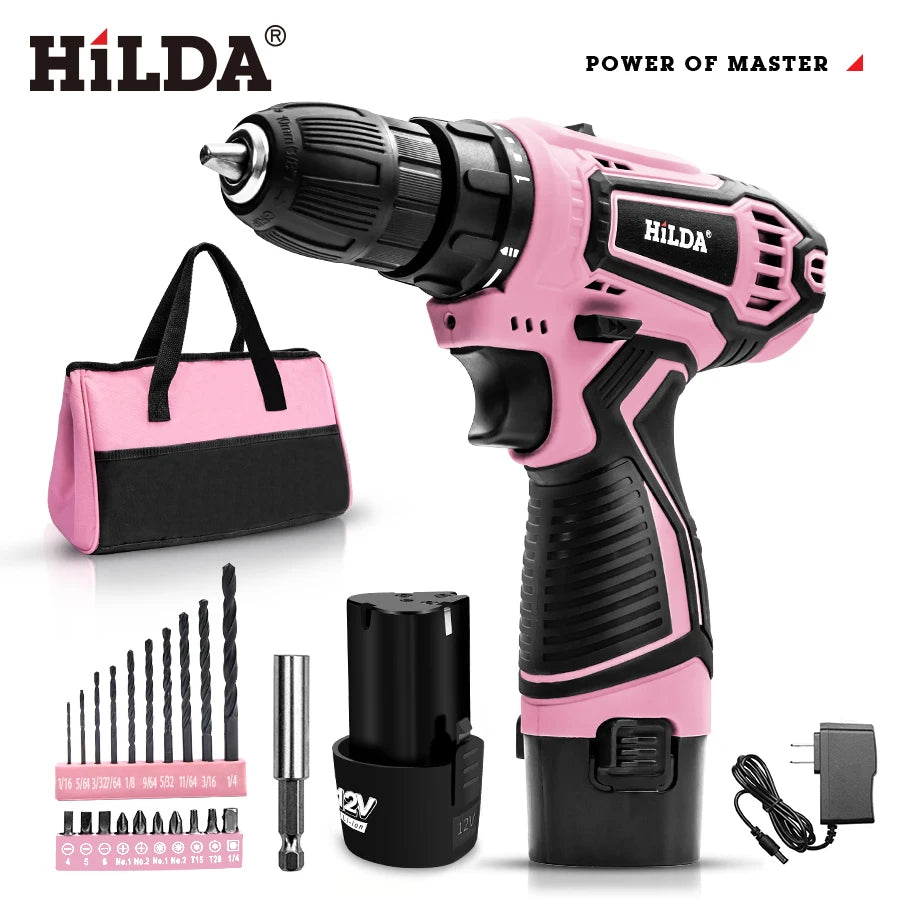 HILDADIY 21V Cordless Drill With 25 to 1 Torque Settings