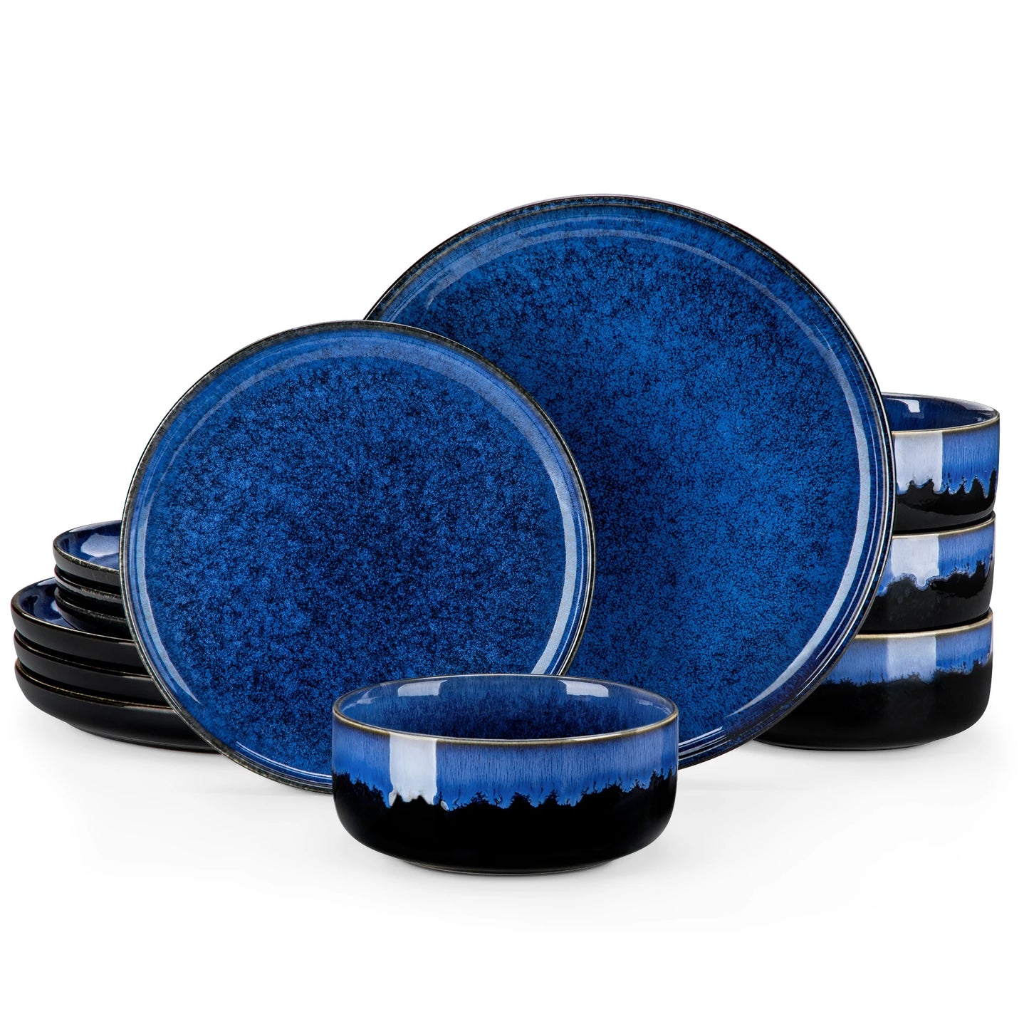 Malacasa Starry Stoneware Dinnerware 12 24 Piece Set Reactive Glaze