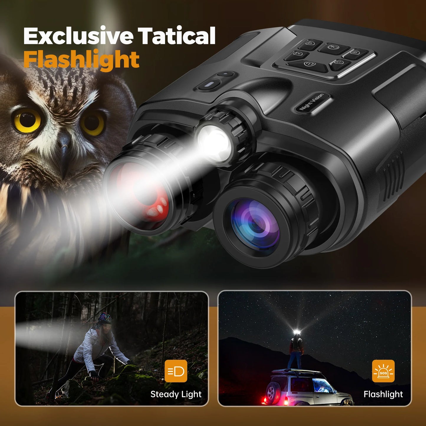 DIYIMI Night Vision Binoculars 4K Infrared 8X Zoom Hunting Surveillance