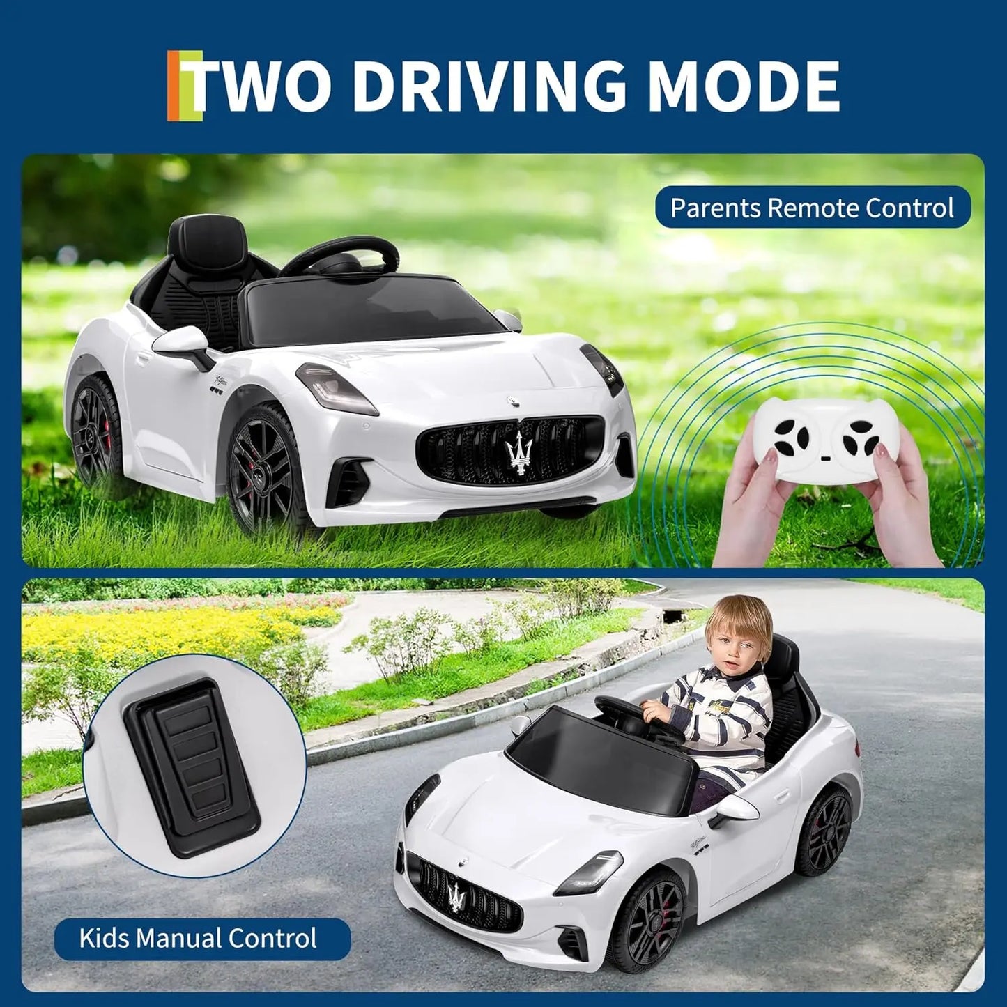HiMISSE 12V Kids Electric Ride On Car With Remote Control