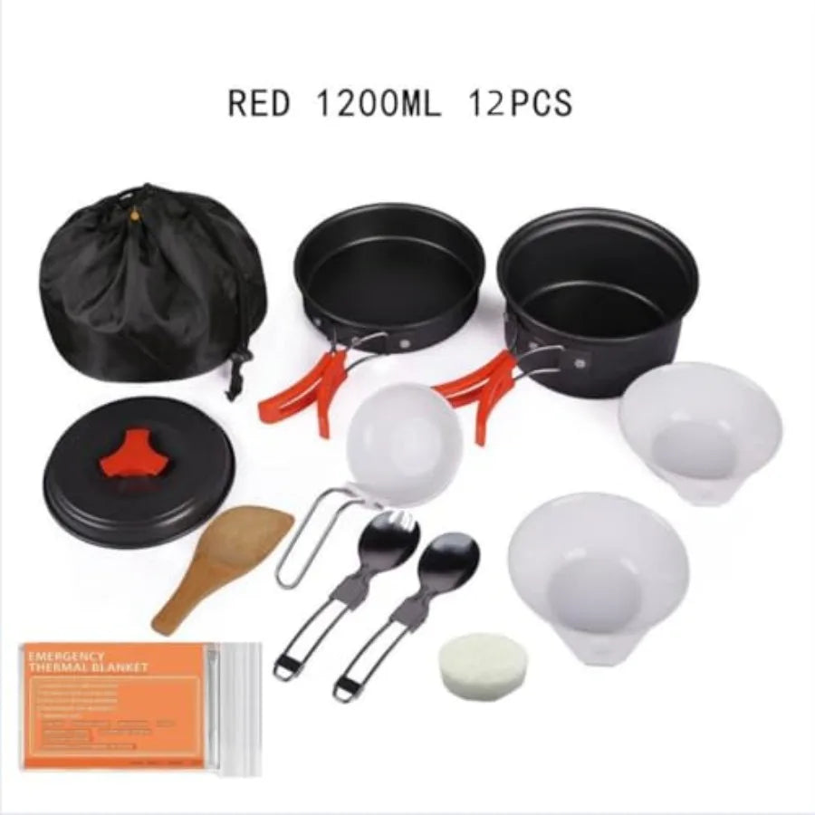 Lightweight Camping Cookware Set Nonstick Pots Pans Utensils