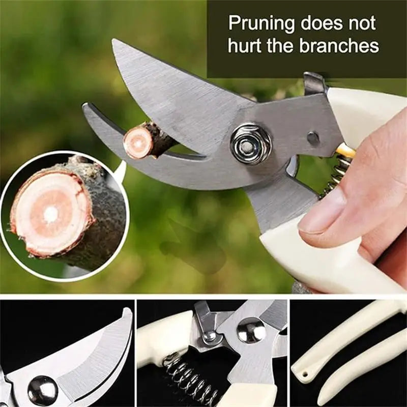 Stainless Steel Pruning Scissors Cutting Multifunctional Flower Tree Branch Bypass Garden Pruner Hand Shear Clipper Tool