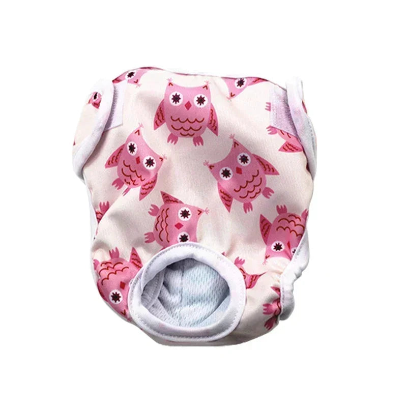 Washable Dog Diapers Cartoon Print Physiological Panties For Female Dogs