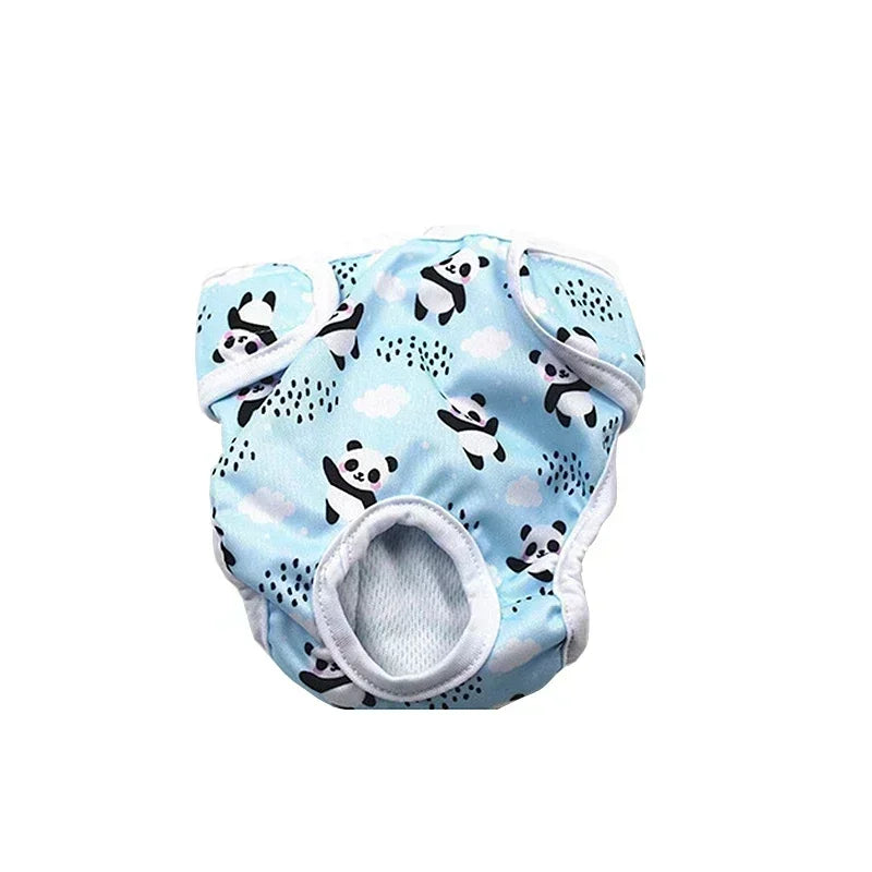 Washable Dog Diapers Cartoon Print Physiological Panties For Female Dogs