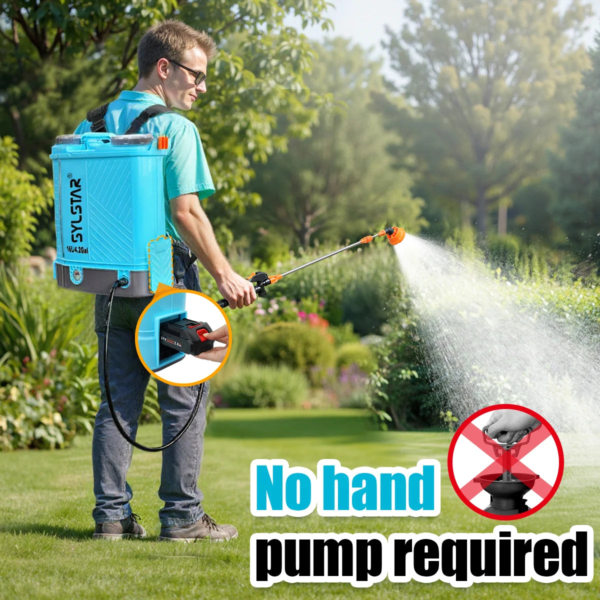Electric Battery Powered Backpack Garden Sprayer With Charger