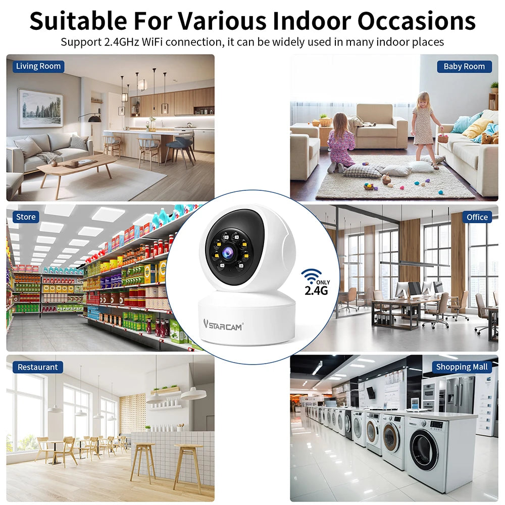 Vstarcam Security Camera 360 Coverage Night Vision Two Way Audio