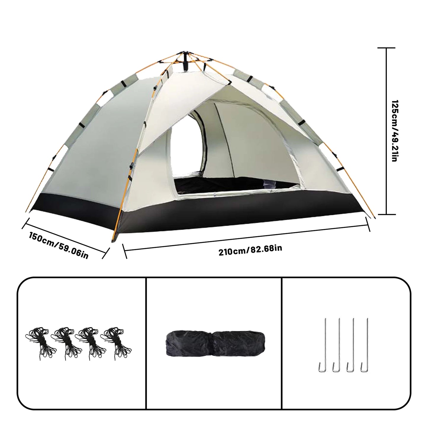 Pakicetus Automatic Opening Tent Sunshade Quick Setup For Two