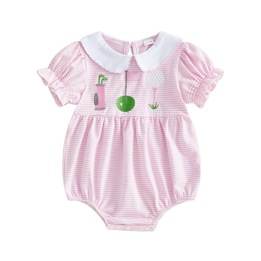 Floral Toddler Romper With Ruffle Sleeves Bow Detail Baby Girls