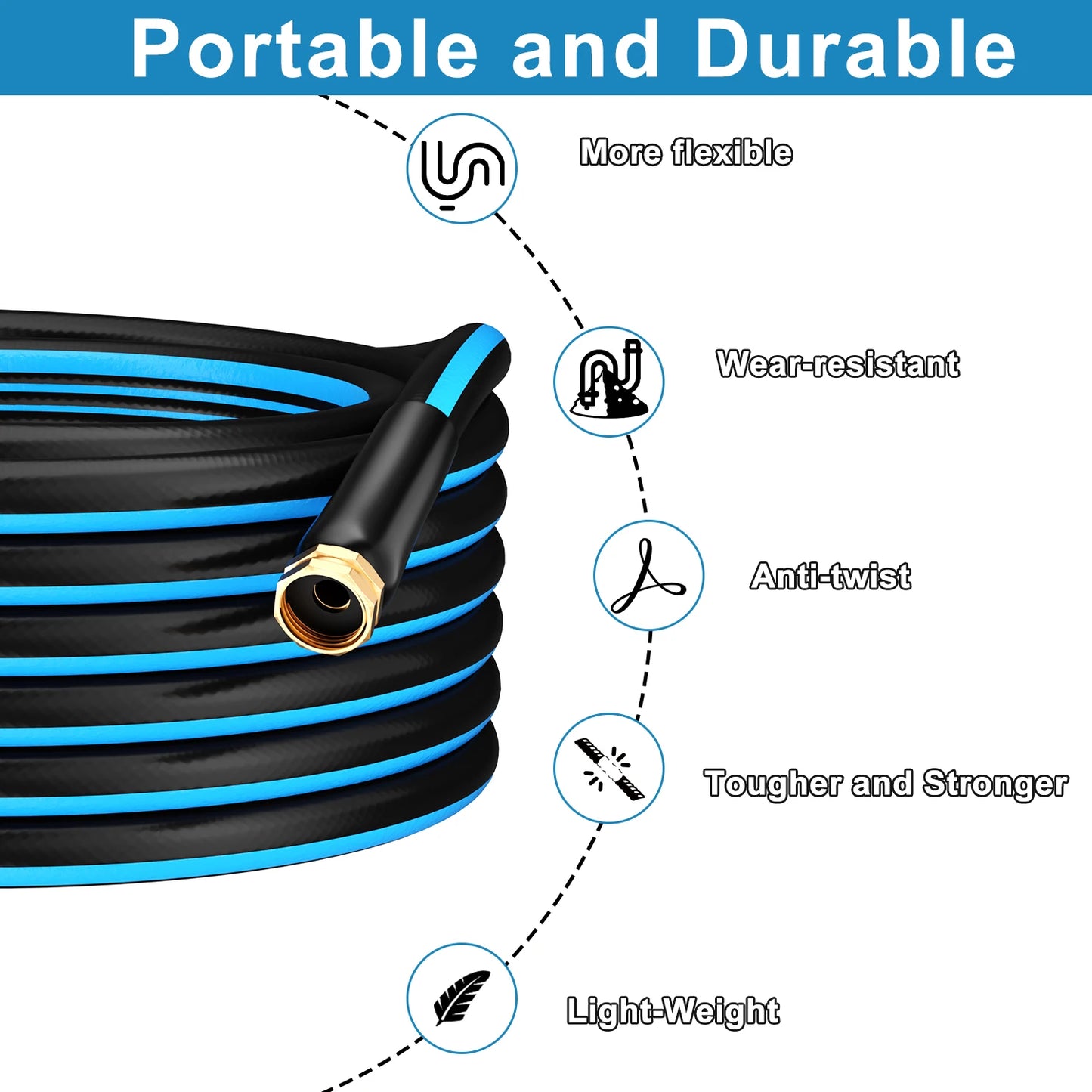 GardenJoy PVC Garden Hose Heavy Duty Durable Water Hose