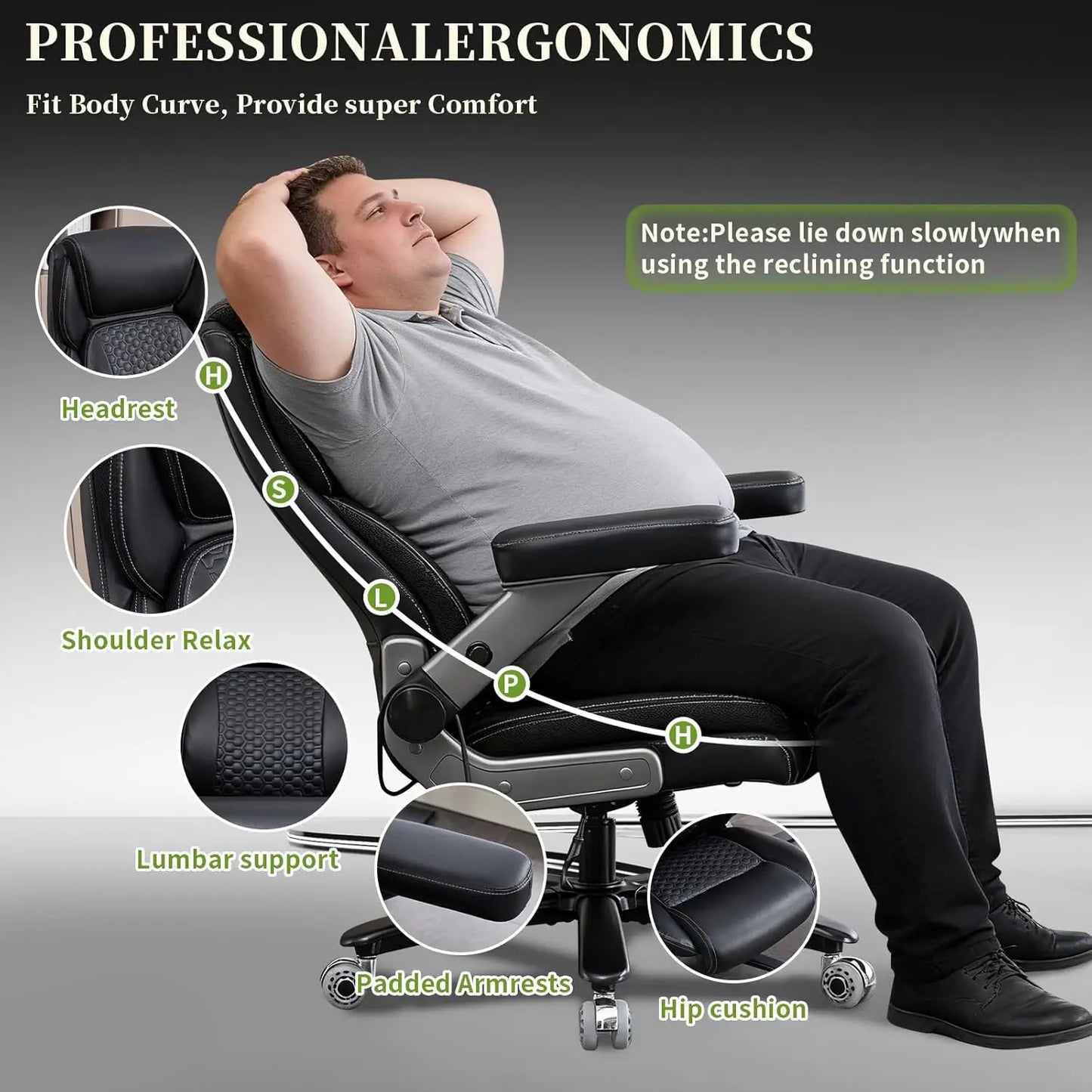 Heavy Duty Office Chair 700lb Capacity With 5D Flip Armrests