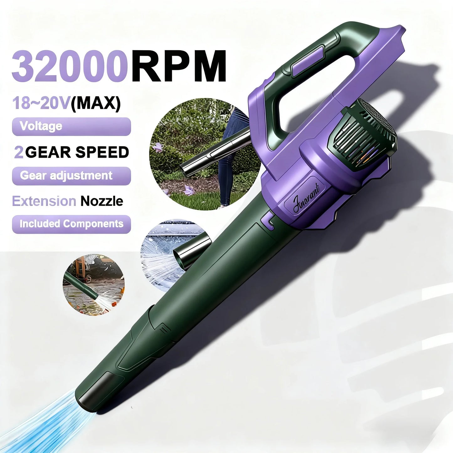Electric Leaf Blower 150 MPH Two Ah Battery And Charger