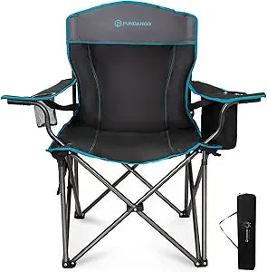 Heavy Duty Foldable Camping Chair With Padded Seat And Back