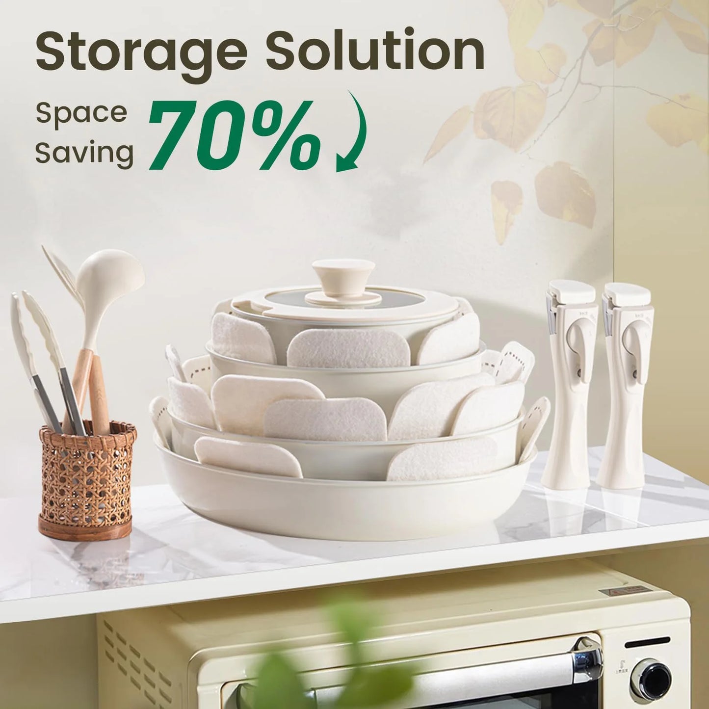 Pots And Pans Set Nonstick Detachable Handle Induction Oven Safe