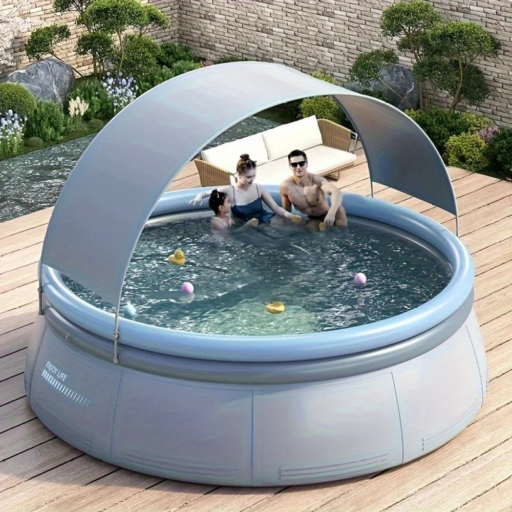 Outdoor Inflatable Swimming Pool 3 Layer Reinforced PVC 1200 Gallons
