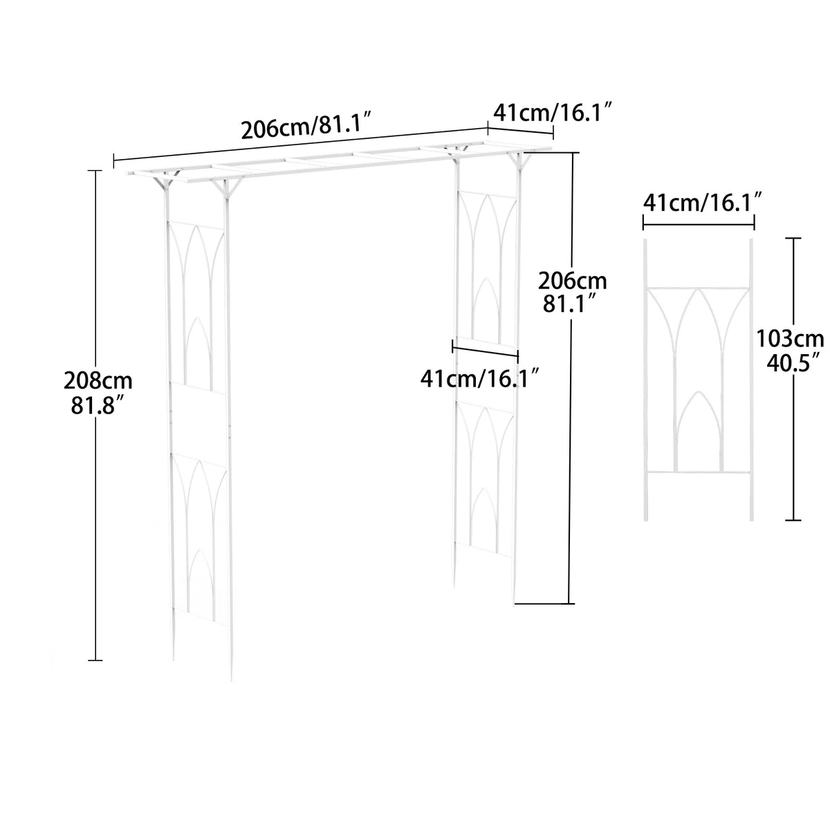 Metal Garden Arch Outdoor Arbor Iron Pergola Wedding Decoration