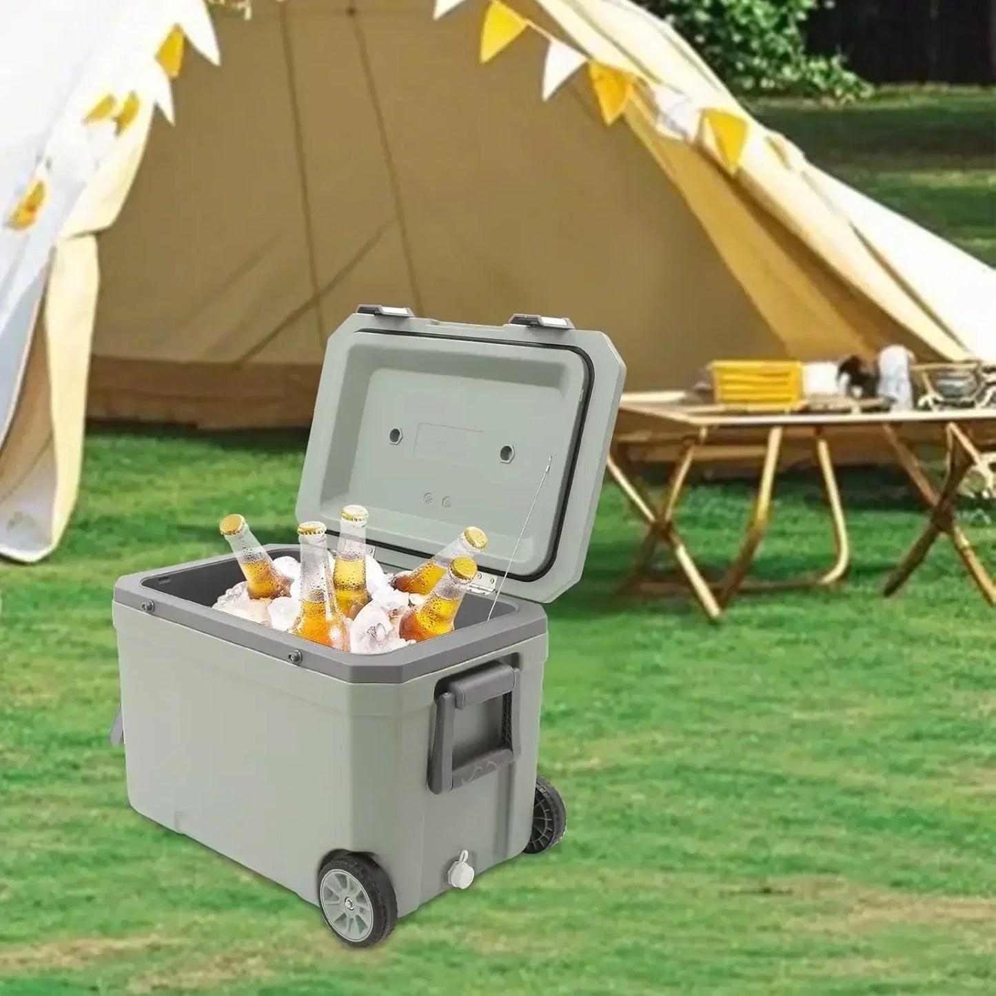 Insulated Wheeled Cooler Ice Chest For Camping And Boating