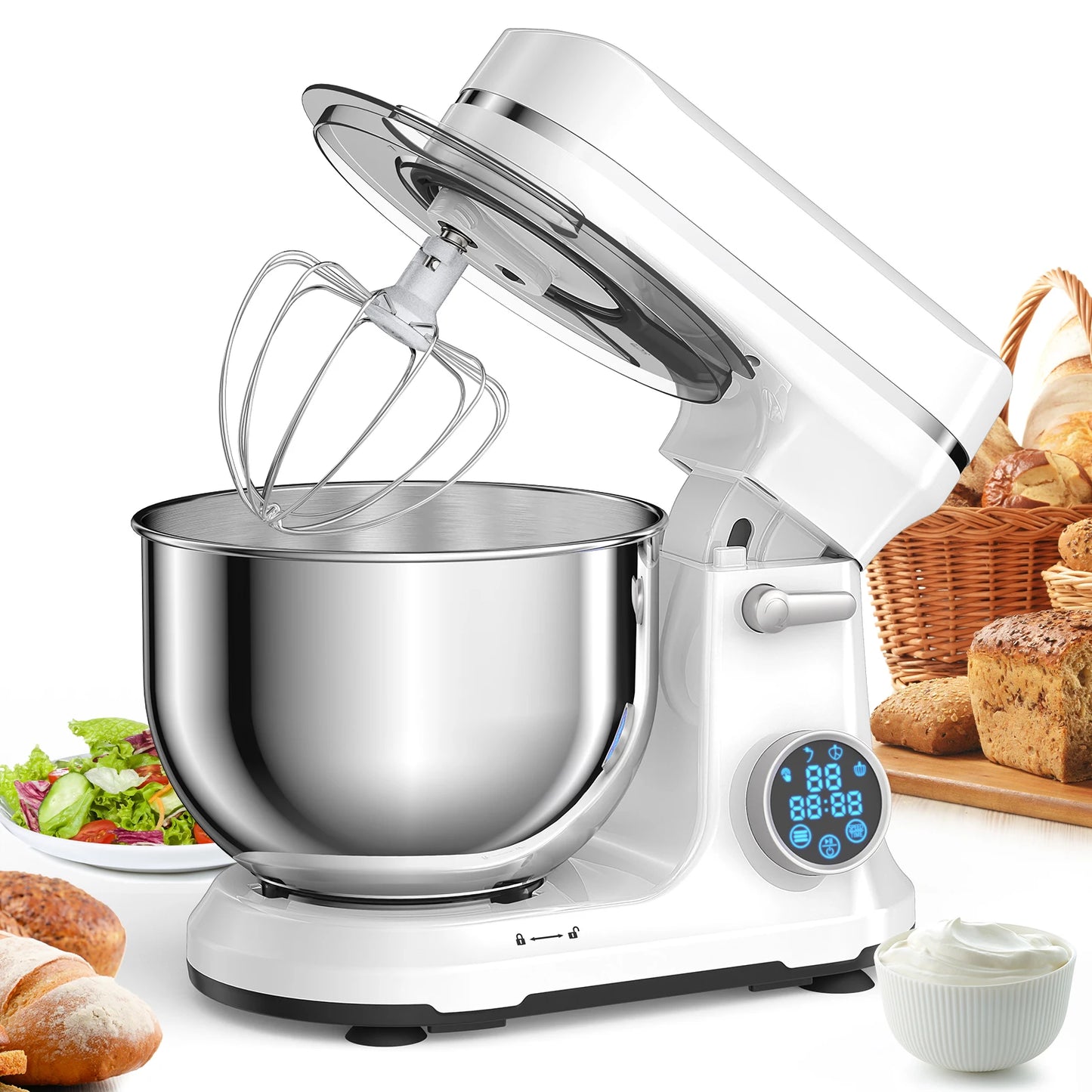 Biolomix 1200W Stand Mixer With 11-Speed DC Motor Pro