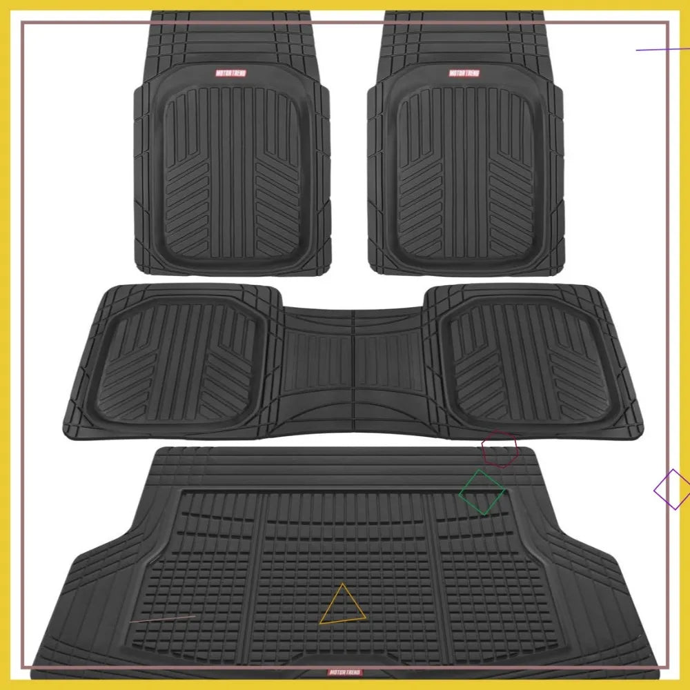 All Weather Floor Mats Set For Cars SUVs And Vans Deep Dish Protection