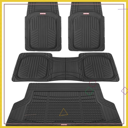 All Weather Floor Mats Set For Cars SUVs And Vans Deep Dish Protection