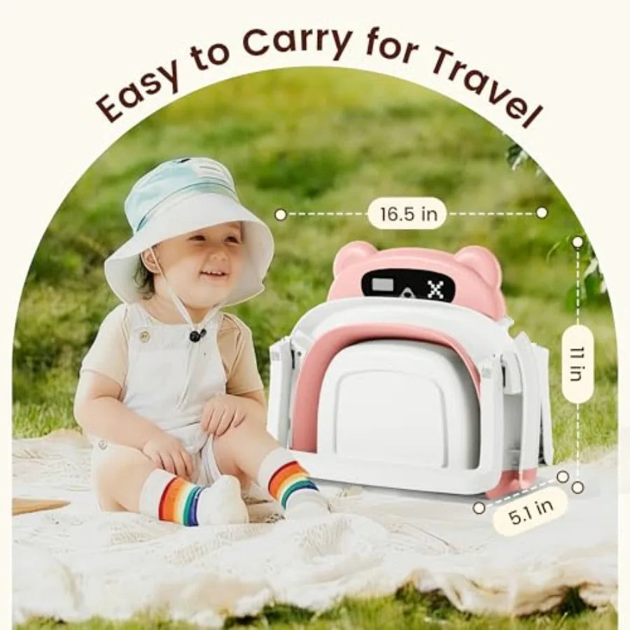 Baby BathtubFoldable Baby Bath Tub for Newborn to Toddler 0-18 Months Collapsible Infant Tub for Travel with Thermometer Soft C