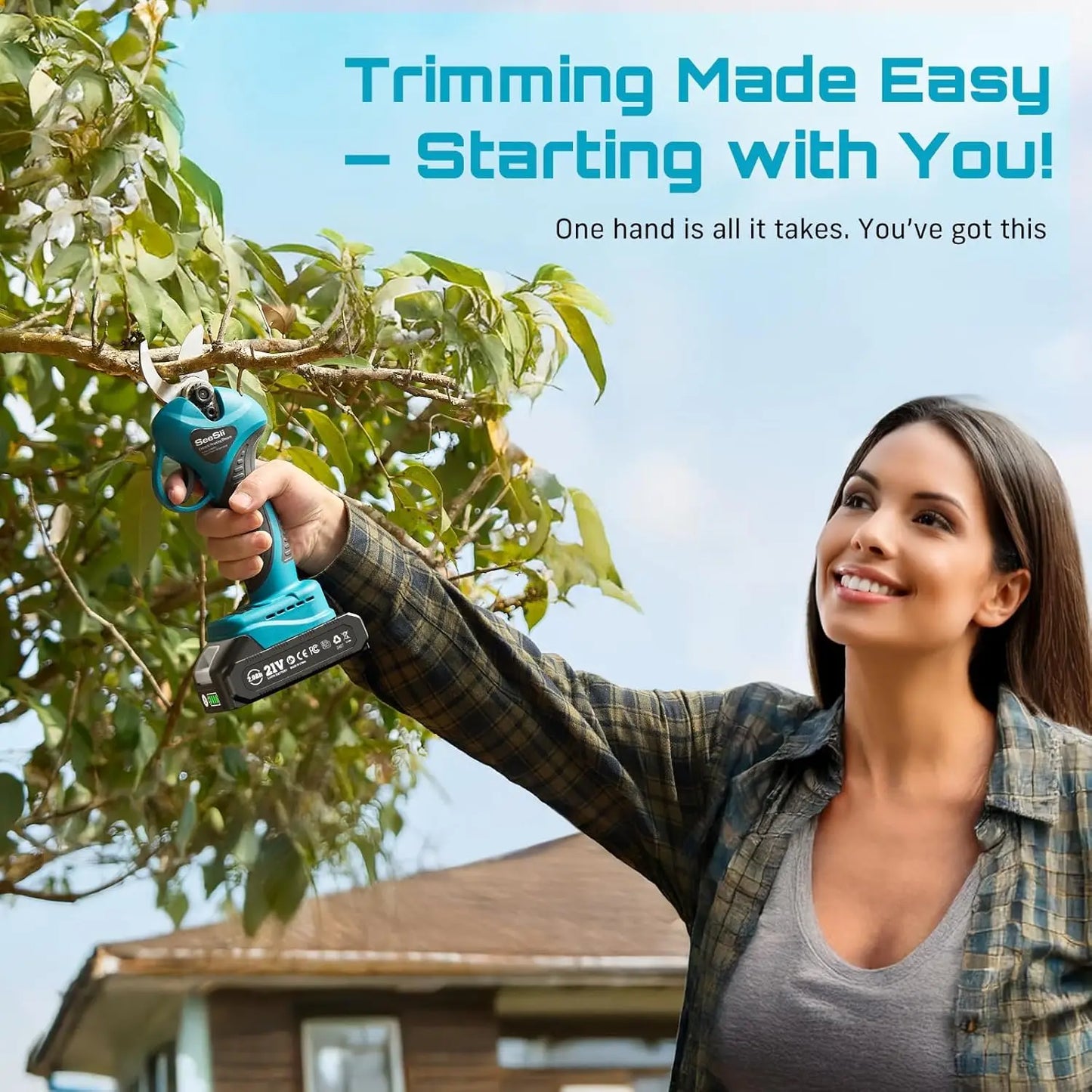 Seesii Cordless Brushless Trimming Scissors Pruner For Makita 18V Battery