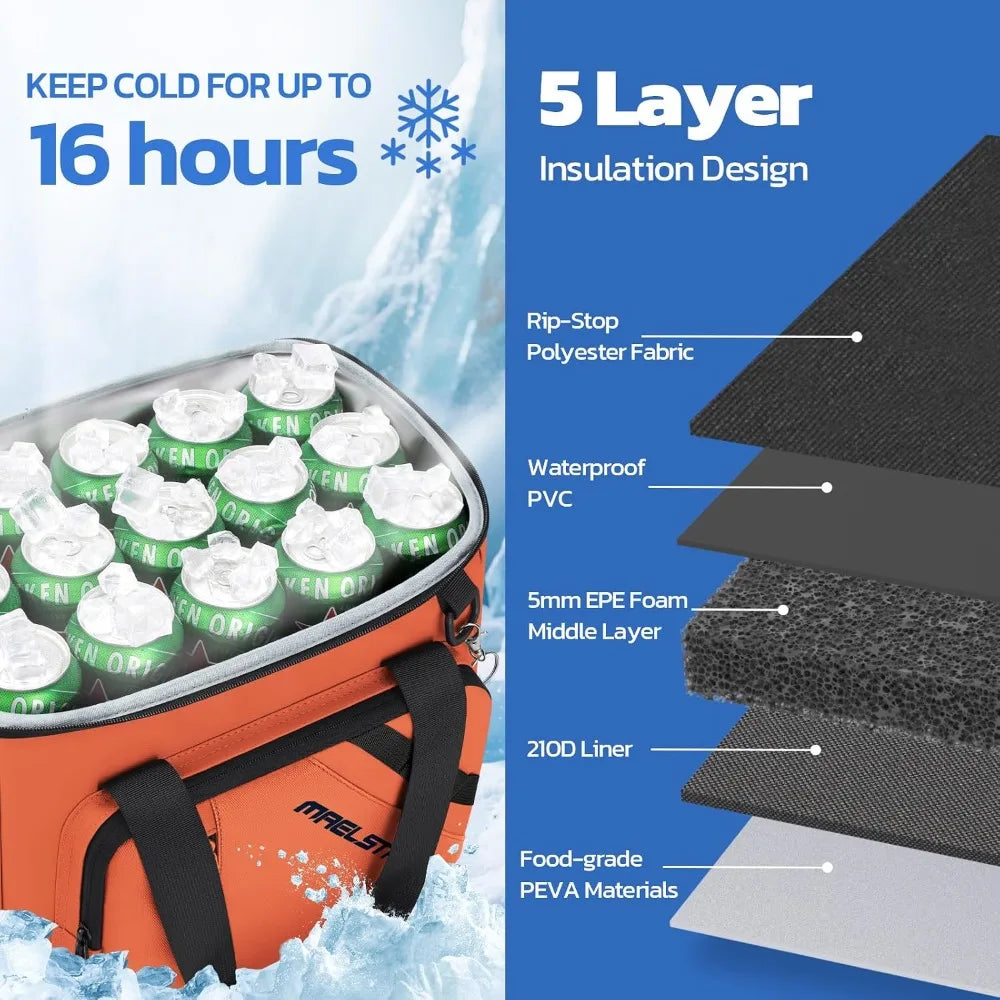 Leakproof Insulated Cooler Bag 30 Can Capacity With Bottle Opener