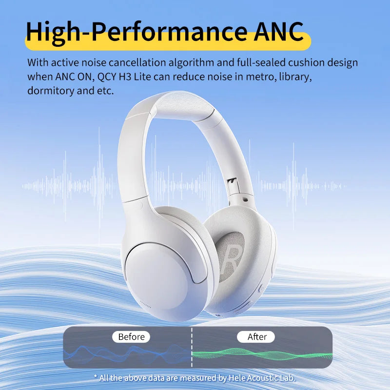 QCY H3 Lite ANC Wireless Headphones Bluetooth 5 3 Earphones