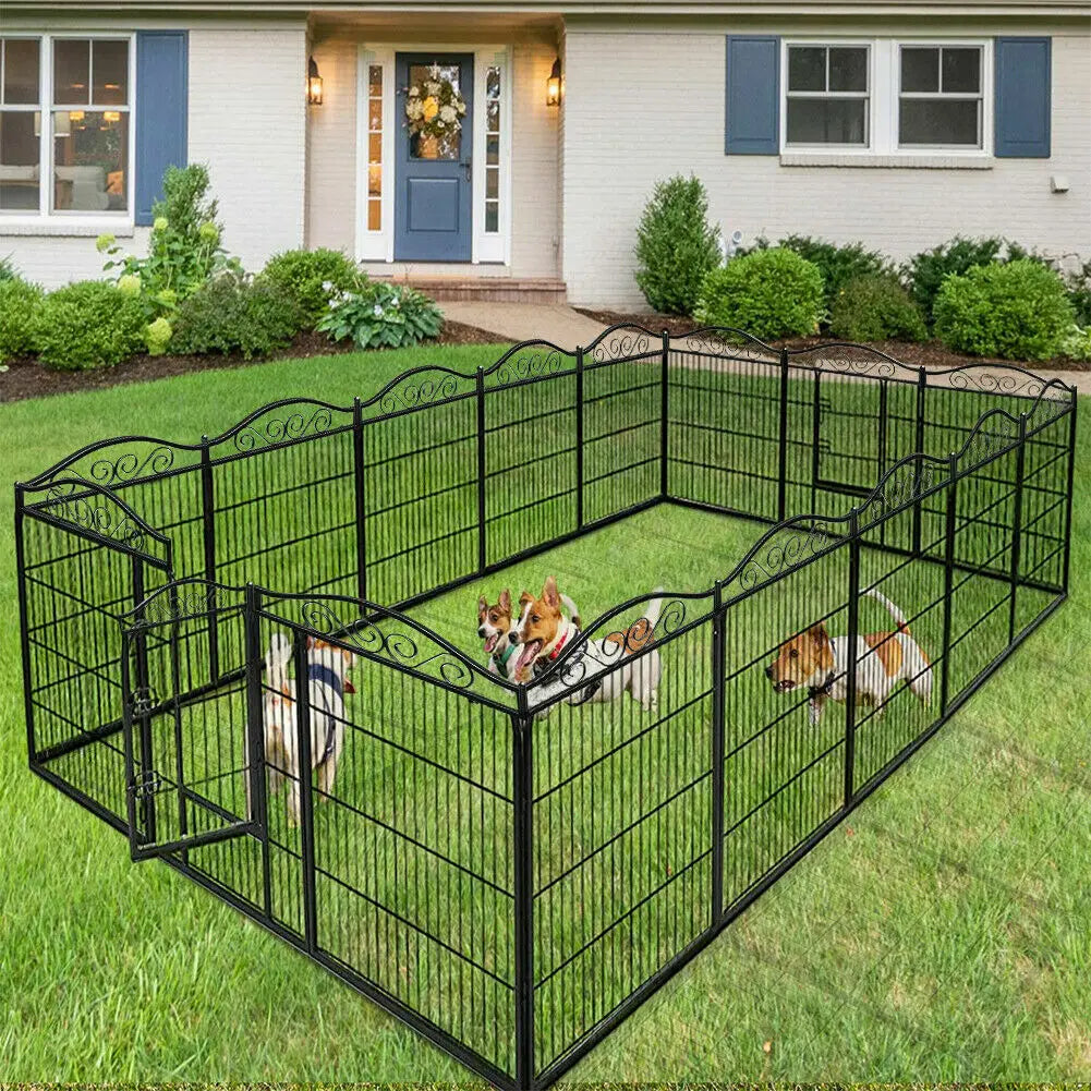 BINGOPAW Heavy Duty Dog Playpen Foldable 8 Panels With Gate