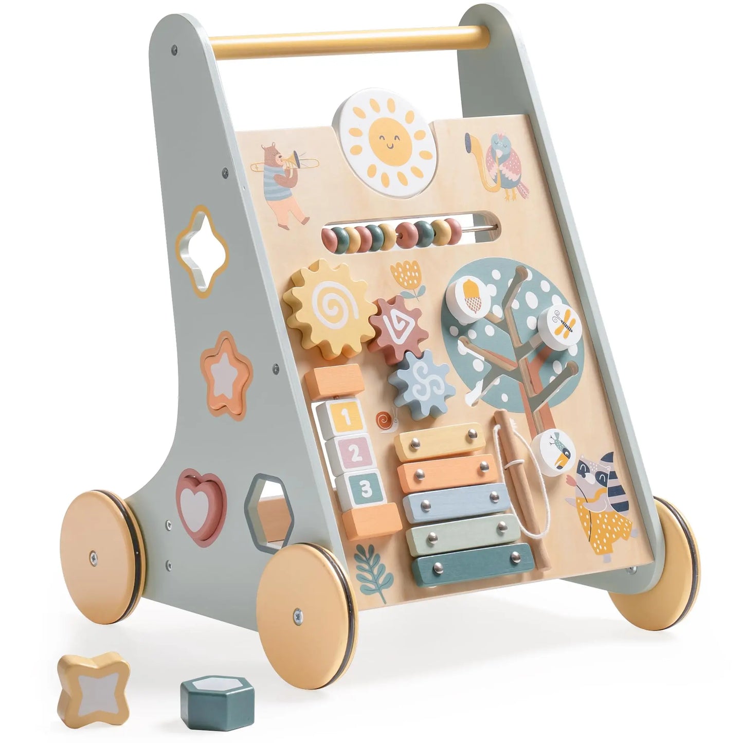 Robotime Robud Wooden Baby Walker With Activity Center and Storage