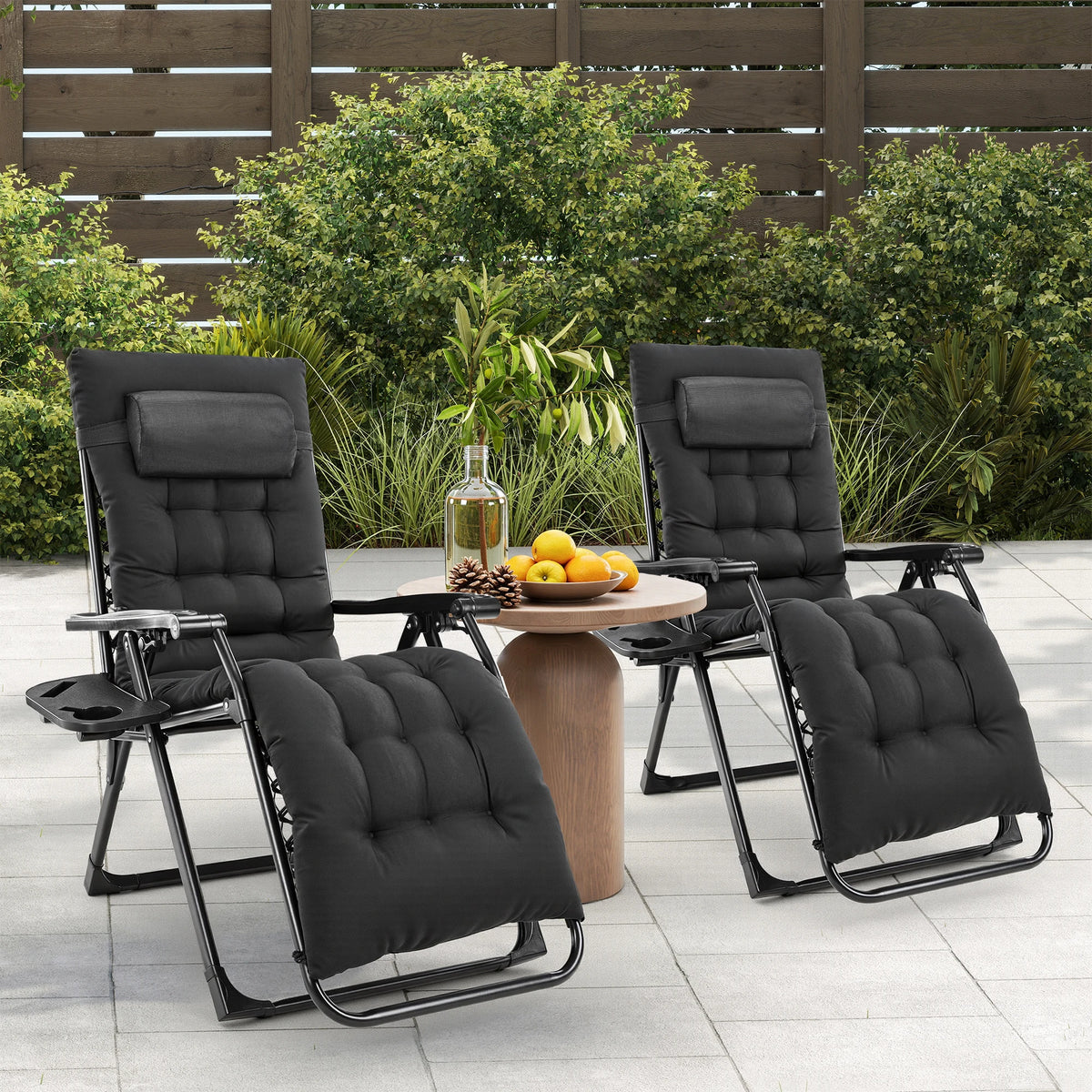 JHK Zero Gravity Folding Recliner With Cup Holder Cushion